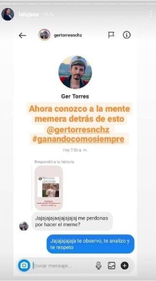 Daniela Luján conversación creación de meme