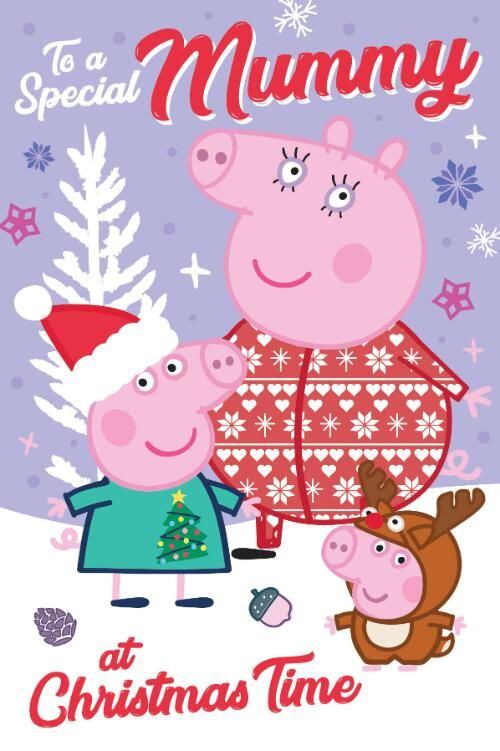Tarjetas navideñas de Peppa Pig para imprimir y regalar en Navidad