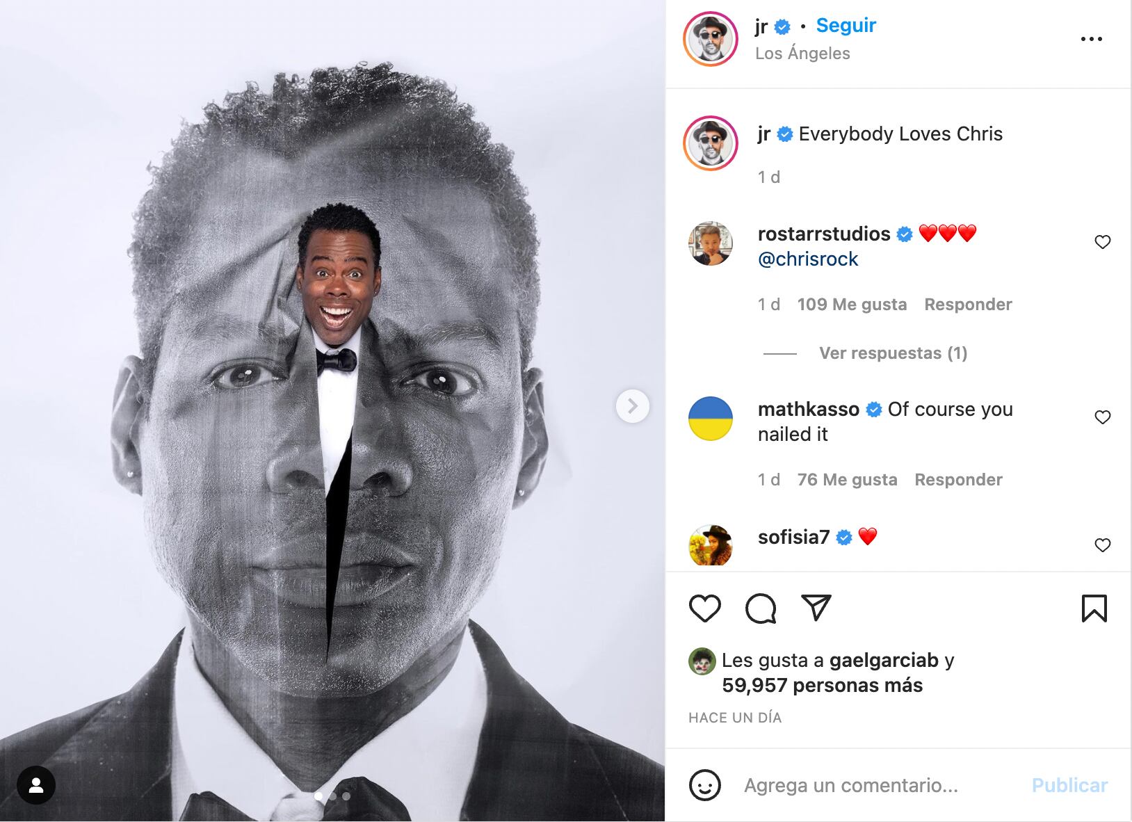 Chris Rock en una fiesta después de los Oscar 2022