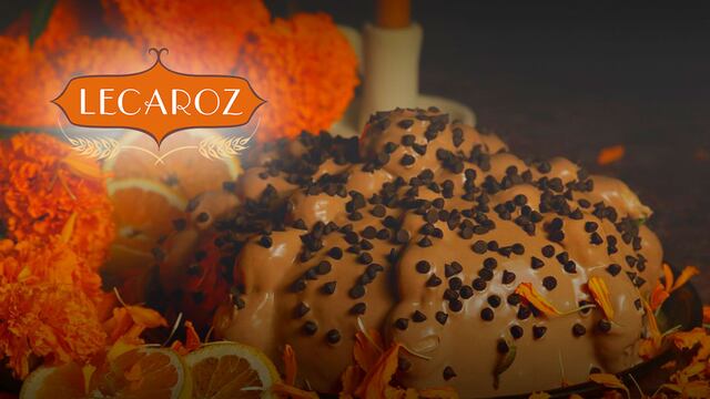 Pastel de pan de muerto en Lecaroz, postre de Día de Muertos