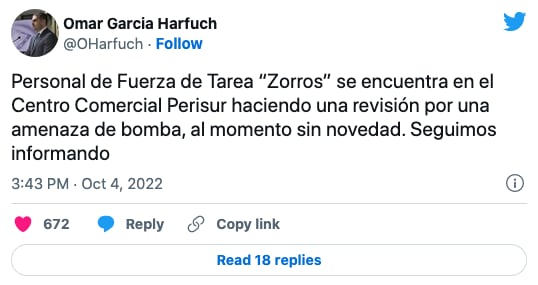 Omar García Harfuch informa sobre revisión en Perisur