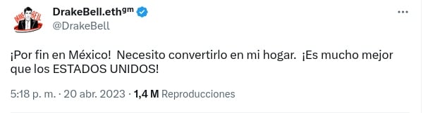 Drake Bell quiere vivir en México