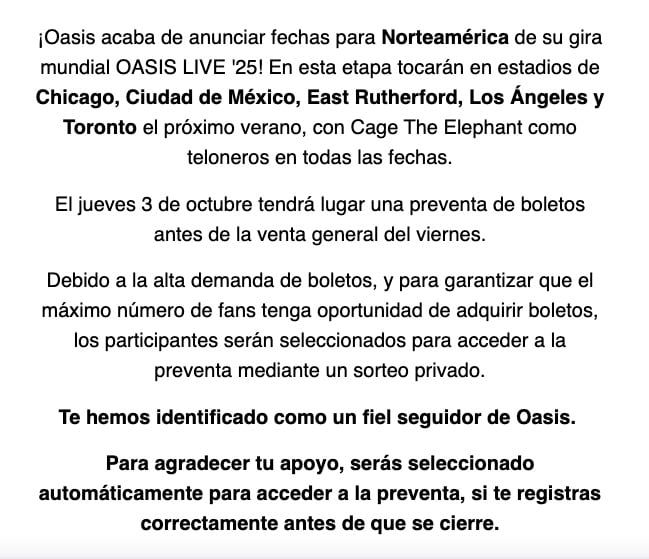 ¿Cómo conseguir boletos de Oasis en México en preventa? Paso a paso para ir al concierto si eres un auténtico fan