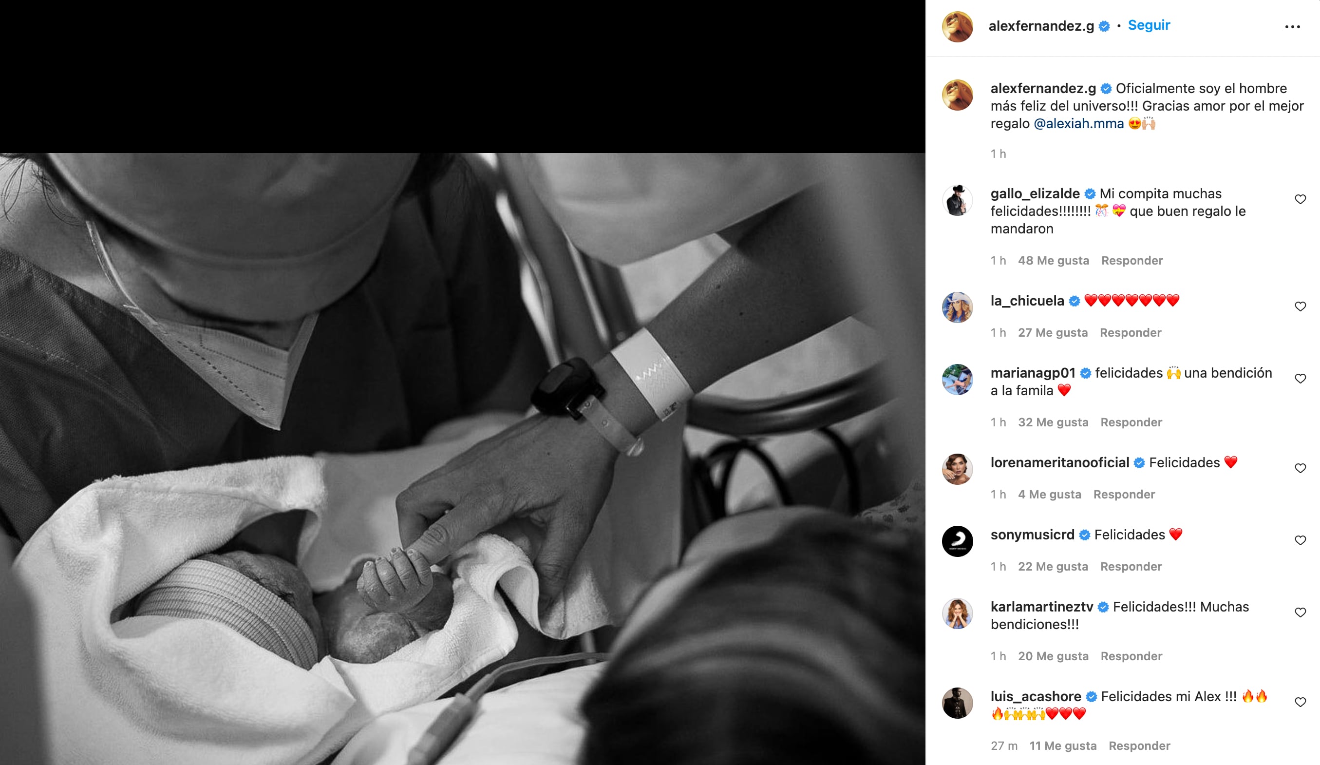 Alex Fernández le dio la bienvenida a Mía