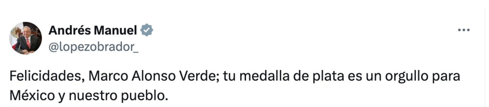 Mensaje de AMLO para Marco Verde.