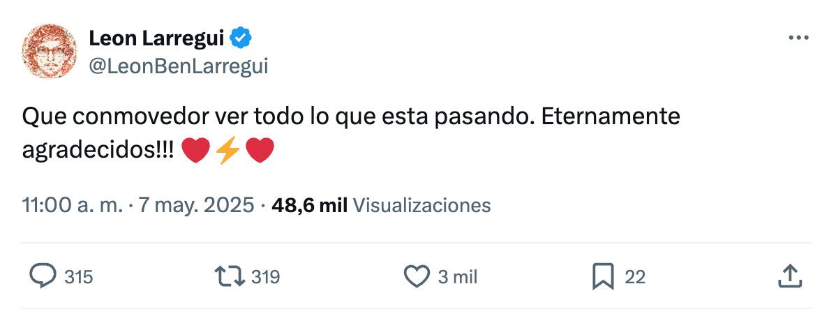 León Larregui de Zoé agradece a sus fans