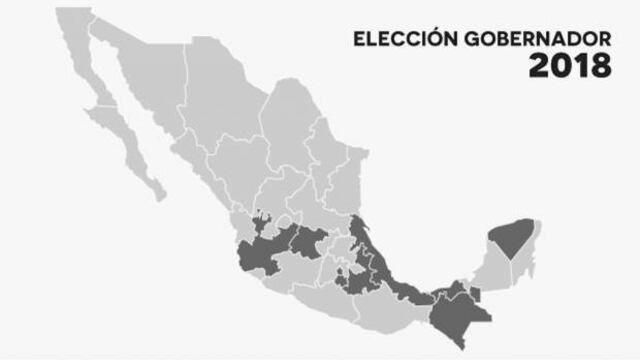 Las 9 entidades donde se celebrará elección a gobernador.
