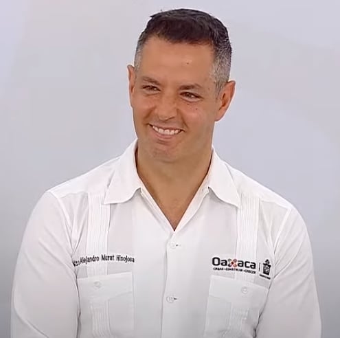 rostro de Alejandro Murat al ser nombrado presidenciable por AMLO/captura de video