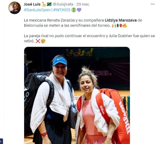 Lidziya Marozava y Renata Zarazúa.
