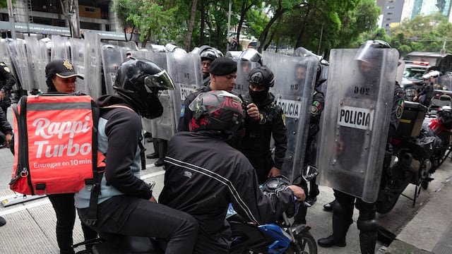 Protesta de repartidores de Uber y DiDi