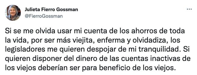 Tuit de Julieta Fierro