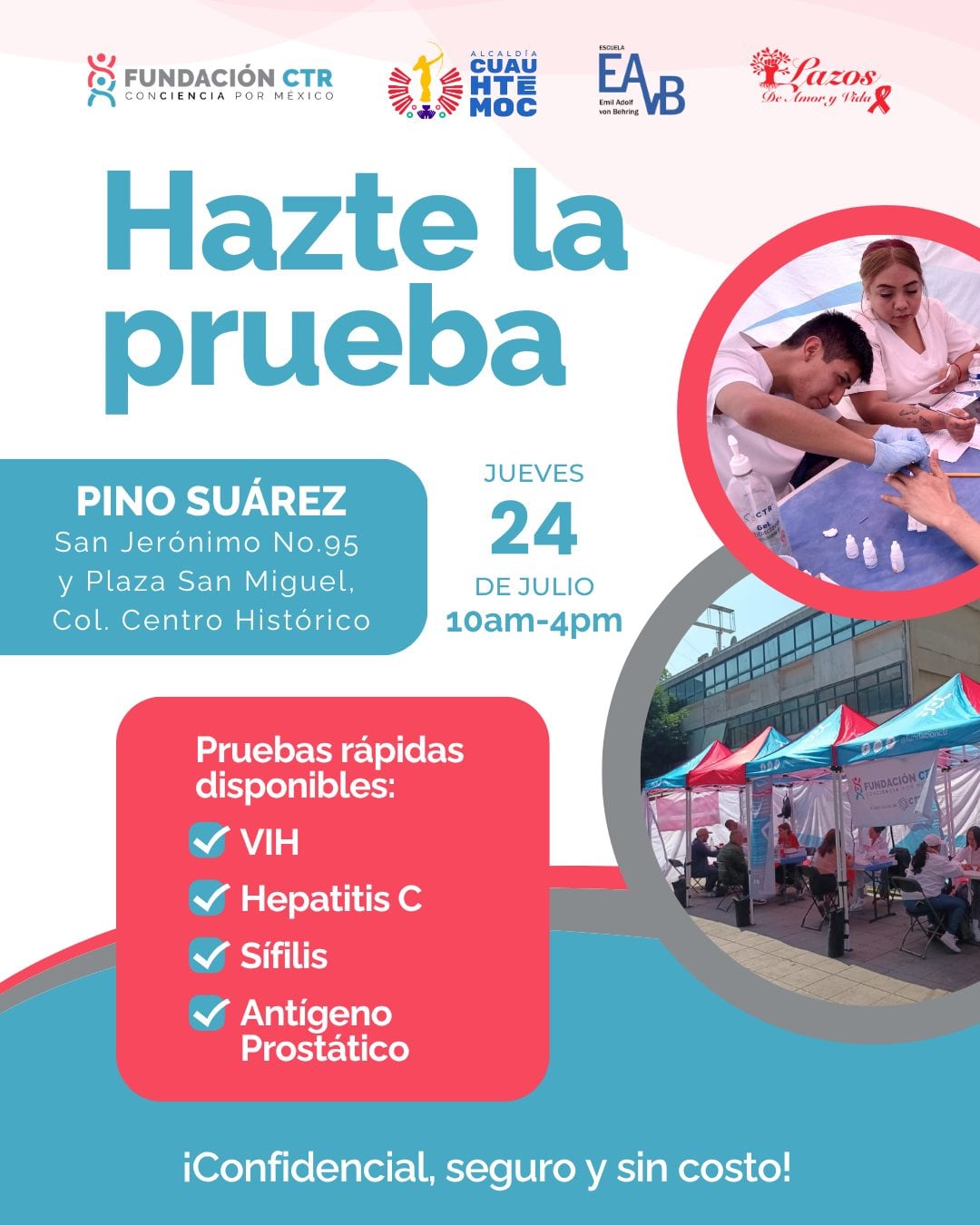 Pruebas VIH gratis en CDMX: Esta asociación las hará mañana 24 de julio 2025