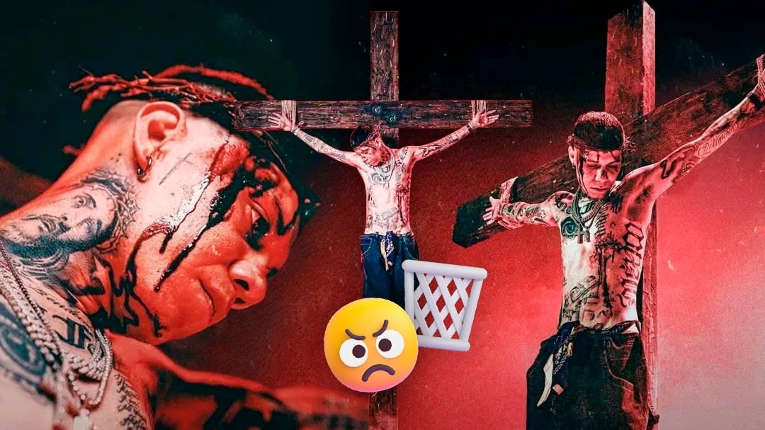 Las fotos de Santa Fe Klan crucificado que terminó borrando tras las duras críticas que recibió