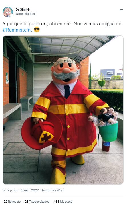 Dr. Simi irá al concierto de Rammstein