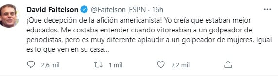 David Faitelson critica a fans que ovacionaron a Renato Ibarra