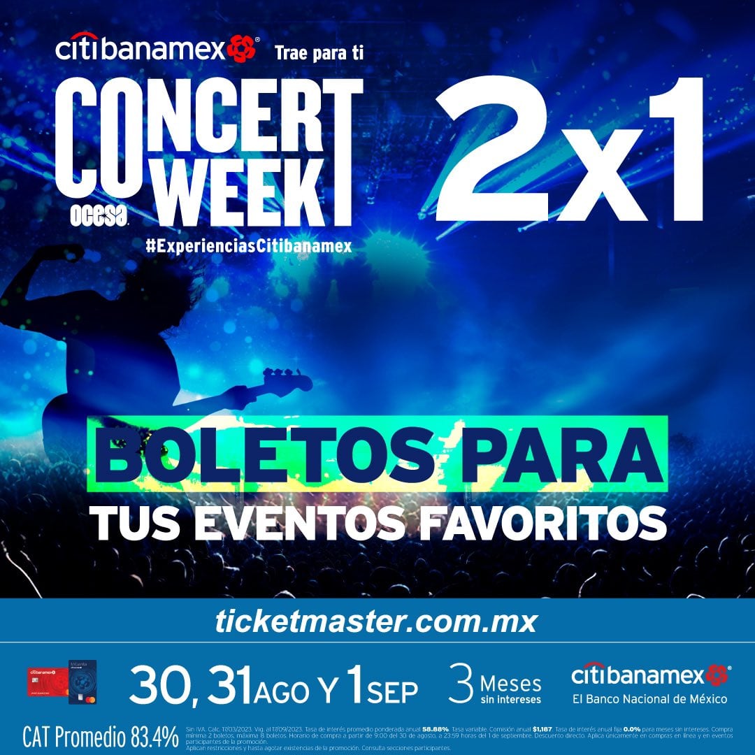 ¿Boletos 2x1 con Citibanamex? Ocesa Concert Week te dejará comprarlos para estos conciertos en México
