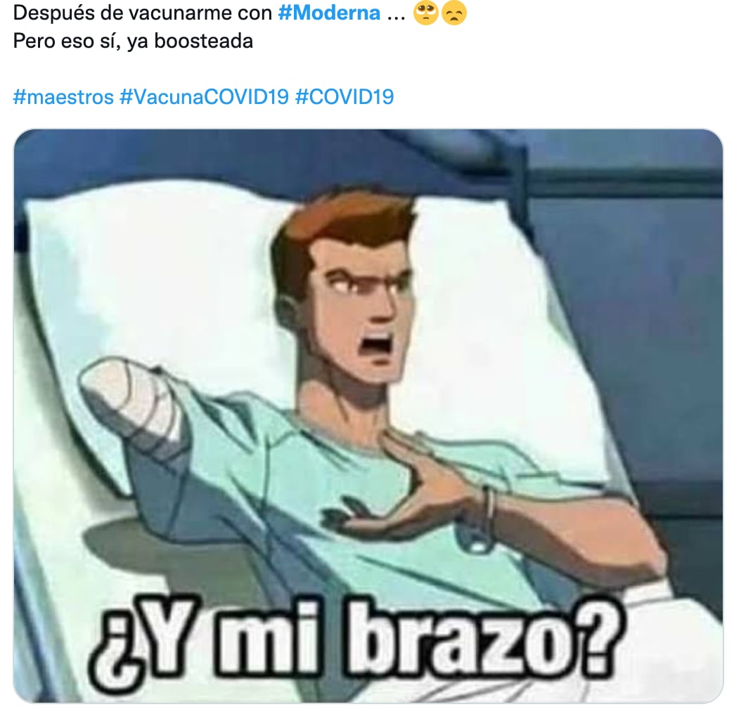 Memes de la vacuna Moderna a maestros