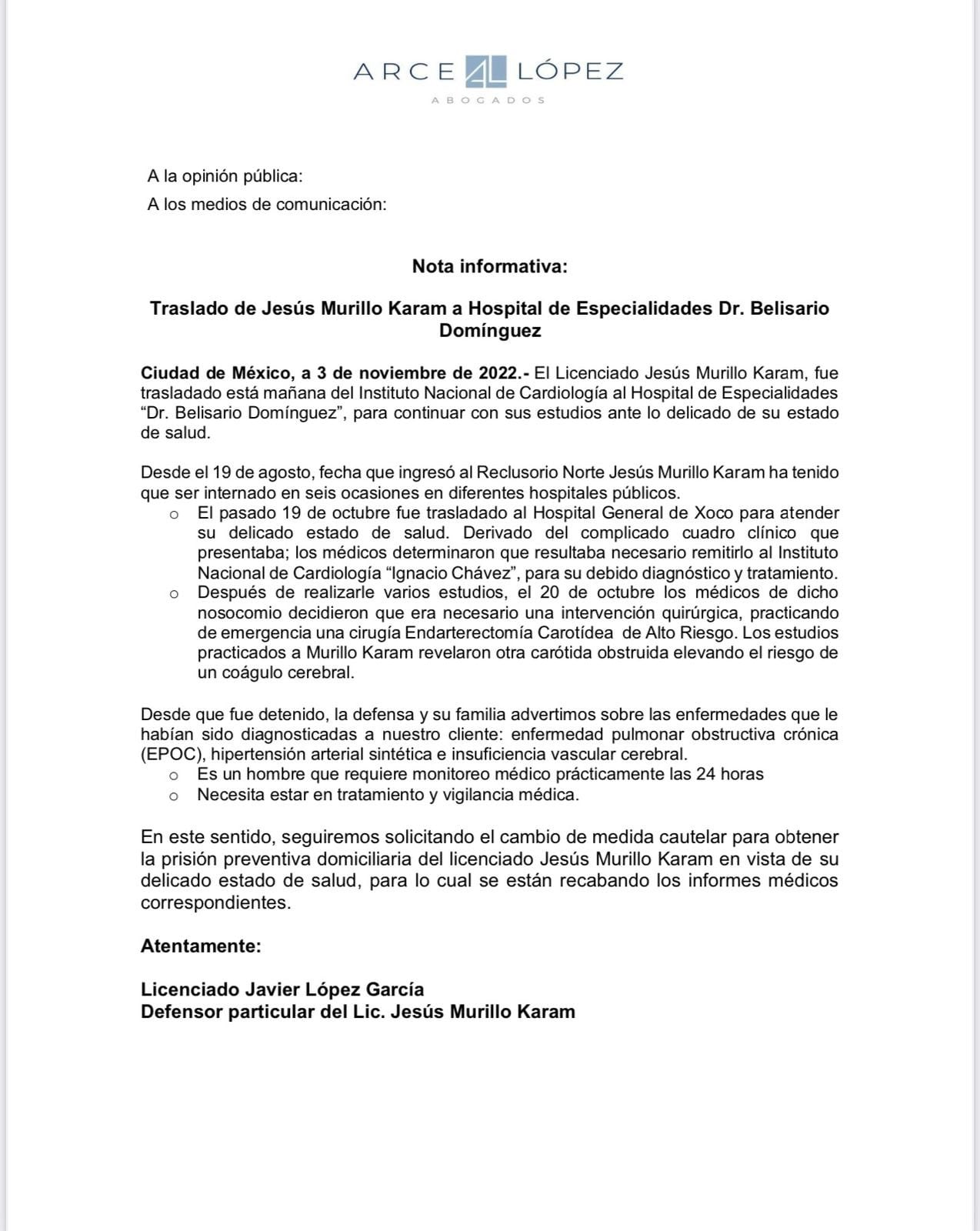 Jesús Murillo Karam: pide su defensa prisión preventiva domiciliaria para llevar su proceso en libertad