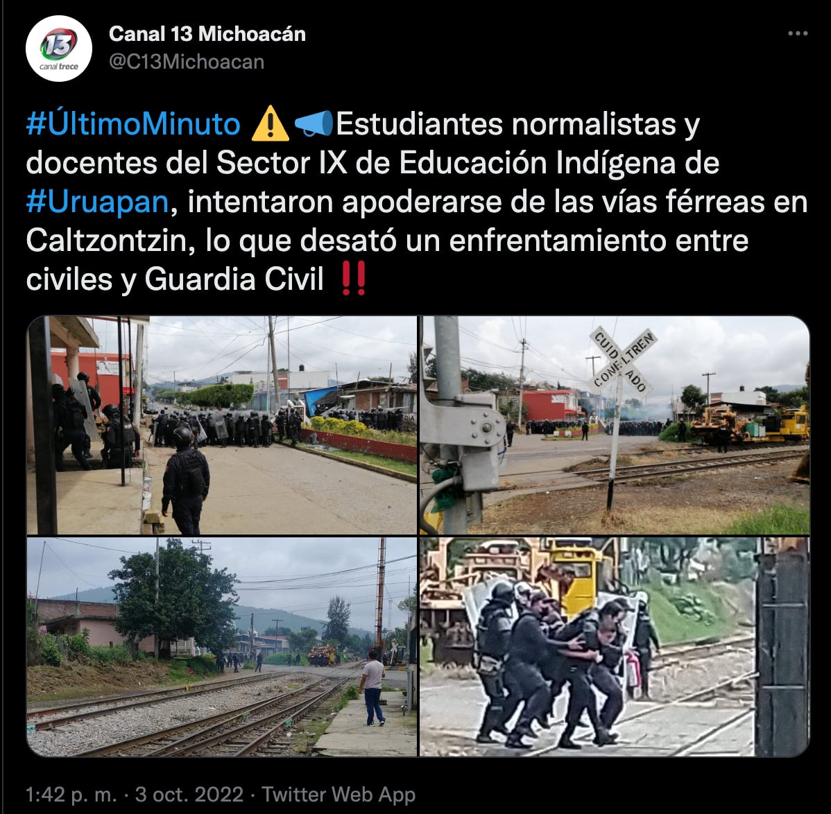 VIDEO: Estudiantes, egresados y maestros normalistas se enfrentan a policías en Uruapan, Michoacán