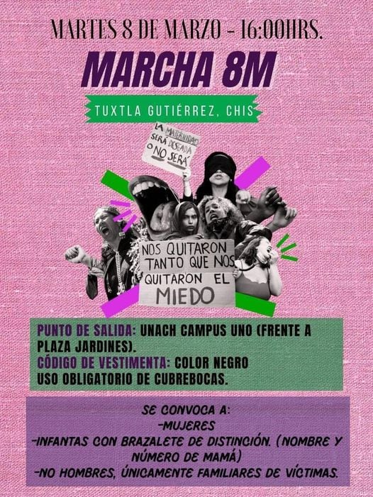 Marcha 8M 2022 en Chiapas