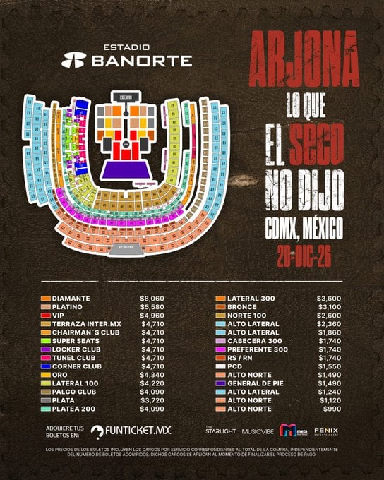 Ricardo Arjona abre nueva fecha en el Estadio Banorte