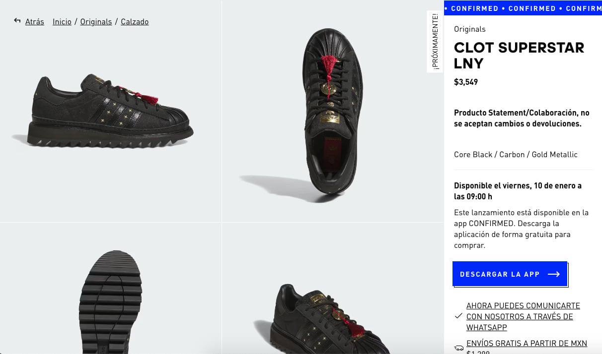 Precio de los Adidas Año Nuevo Chino 2025 en México