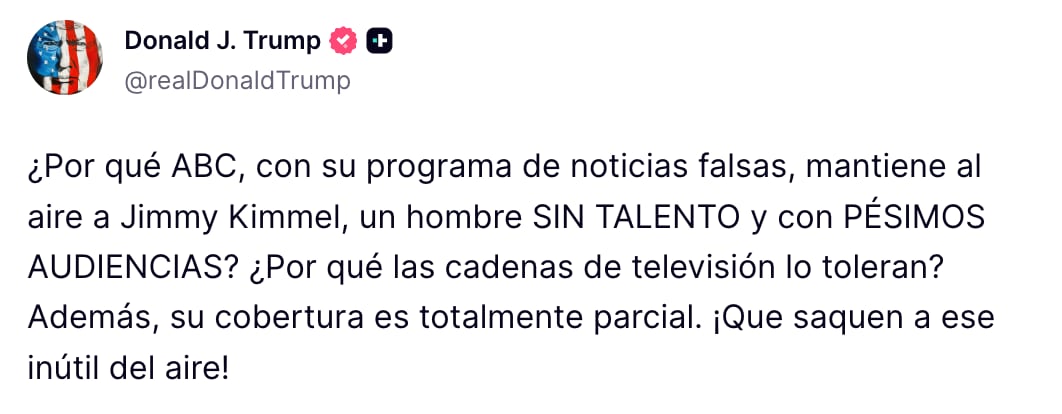 Donald Trump exige sacar del aire a Jimmy Kimmel