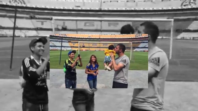 André-Pierre Gignac recibió la visita del bebé bautizado con su nombre en el Estadio Universitario 