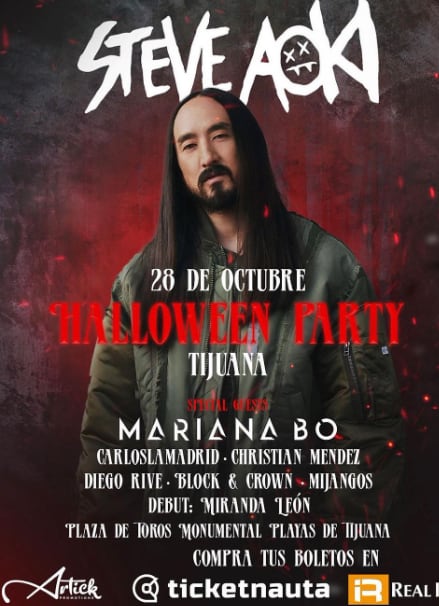 Miranda León en el concierto de Steve Aoki