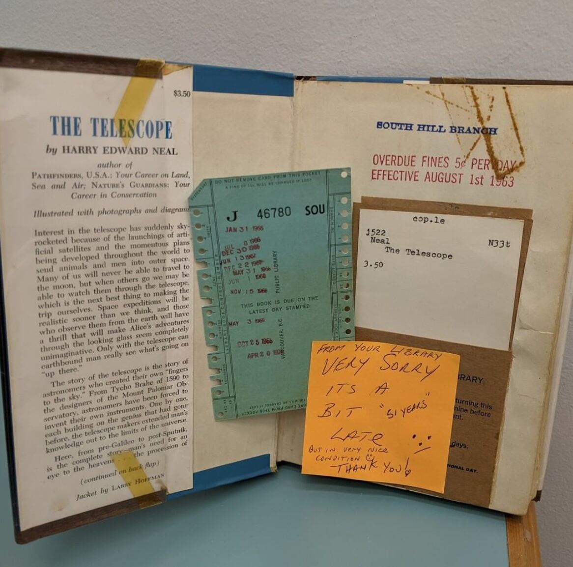 Libro devuelto 51 años después