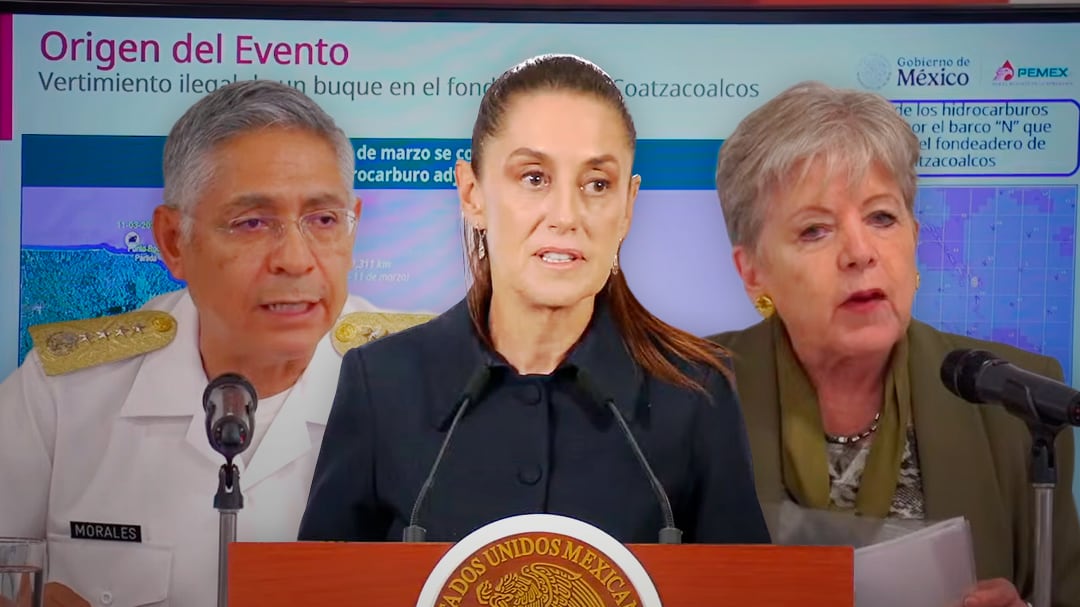 Claudia Sheinbaum se reúne por derrame en el Golfo de México con Bárcena y Morales