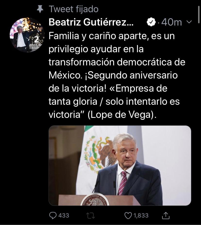 Tuit de Beatriz Gutiérrez