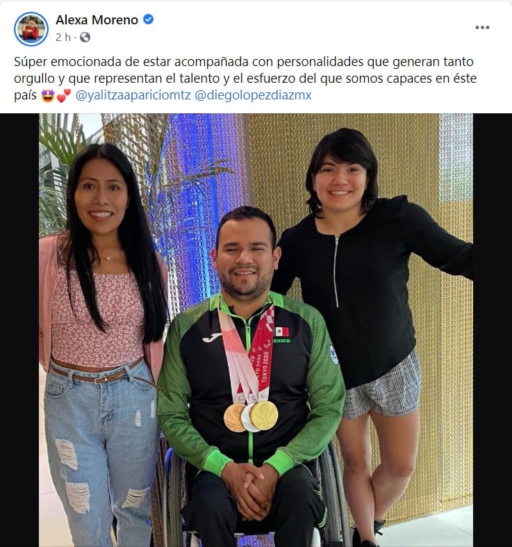 Publicación de Alexa Moreno en Facebook