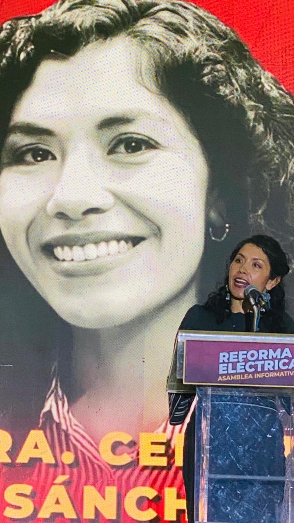 Celeste Sánchez Romero en evento de la Reforma Eléctrica