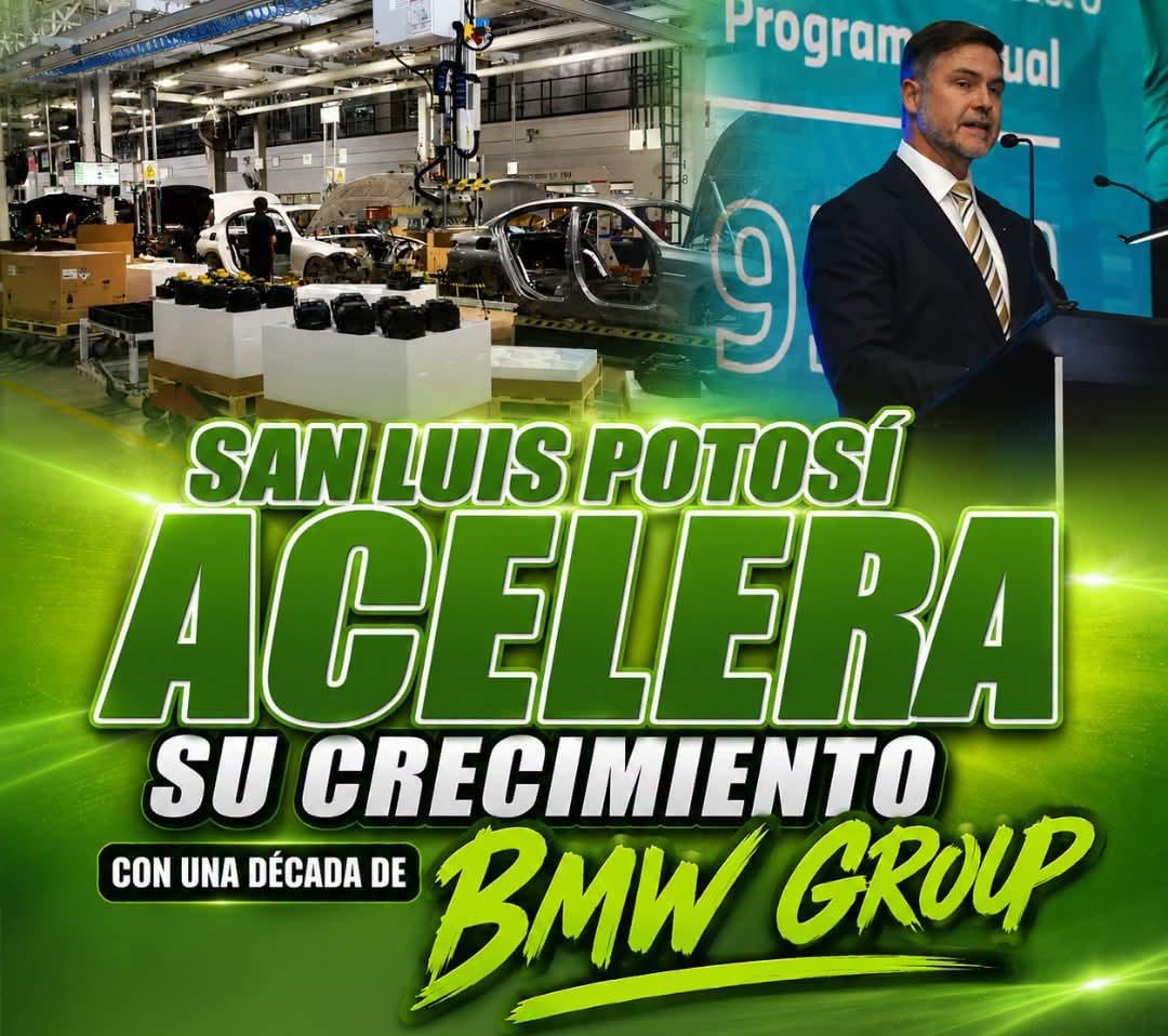 Producción de BMW crece 3.36 veces en San Luis Potosí.