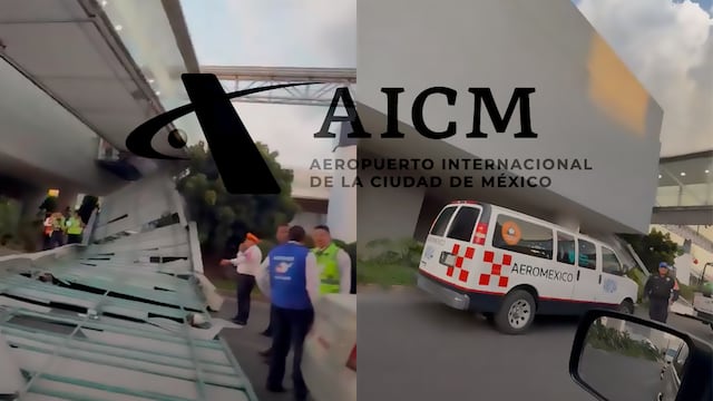 Puente peatonal colapsa en Terminal 1 del AICM; una conductora afectada