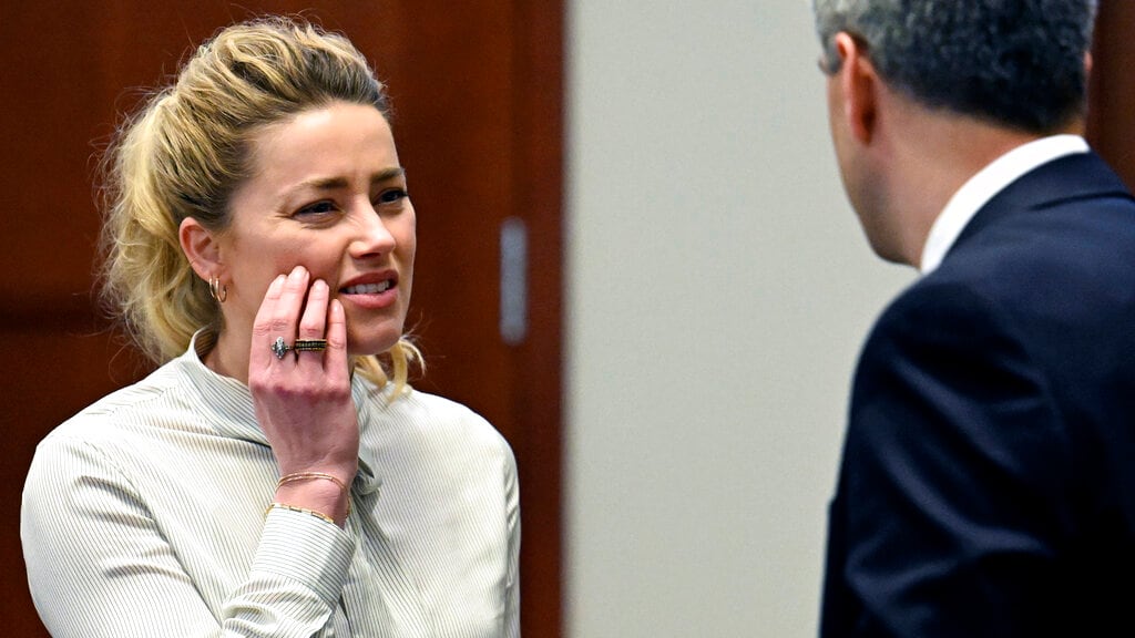 Amber Heard durante el juicio