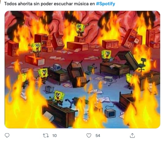 Memes de la caída de Spotify
