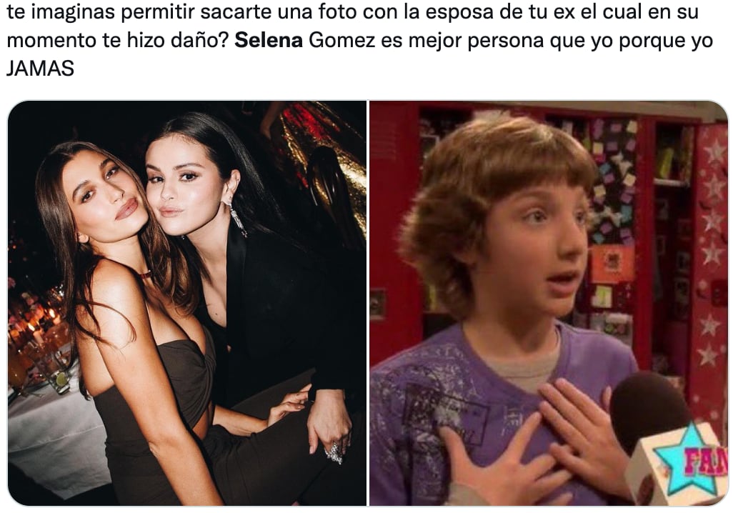 memes de la foto entre Hailey Bieber y Selena Gomez