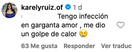 Karely Ruiz explica de qué está enferma.