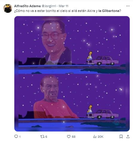 Memes despidiendo a La Gilbertona recordando su peculiar sentido del humor