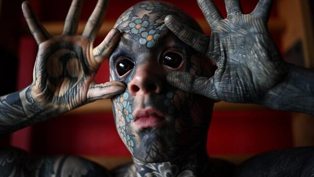 Sylvain Hélaine, el 'hombre más tatuado de Francia'