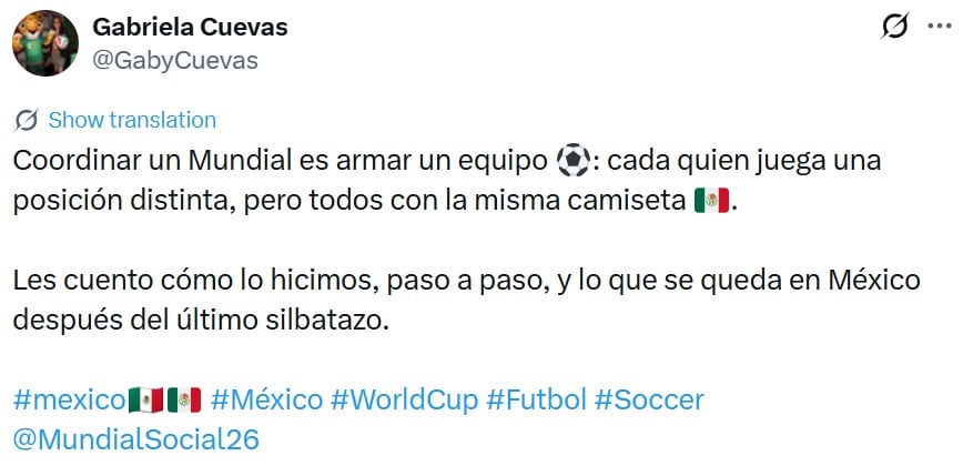 Gabriela Cuevas destaca logros del Mundial 2026 y afirma que “México cumplió”