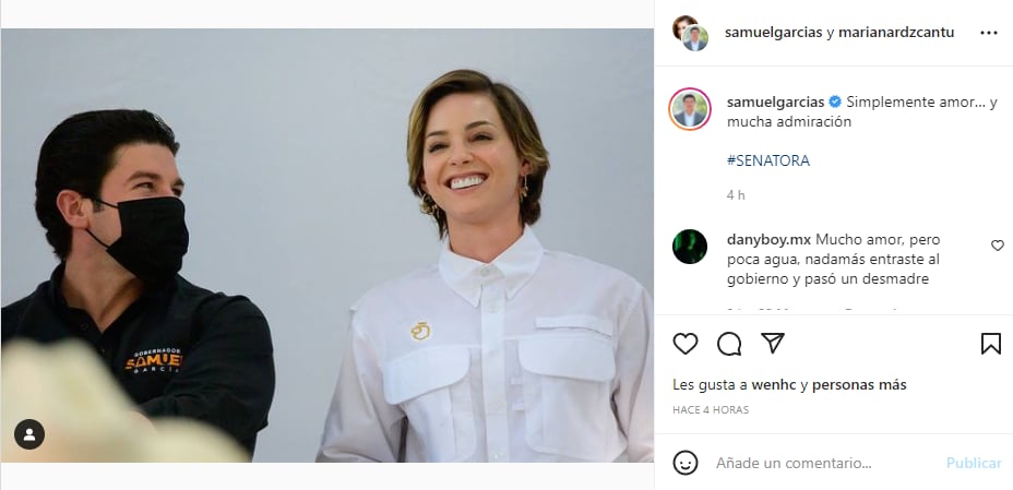 Samuel García destapó a Mariana Rodríguez como senadora