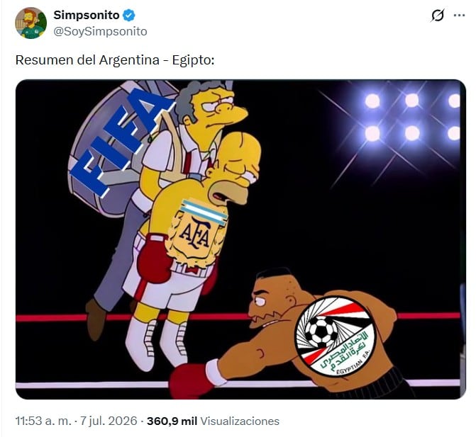 Memes victoria de Argentina sobre Egipto FIFA