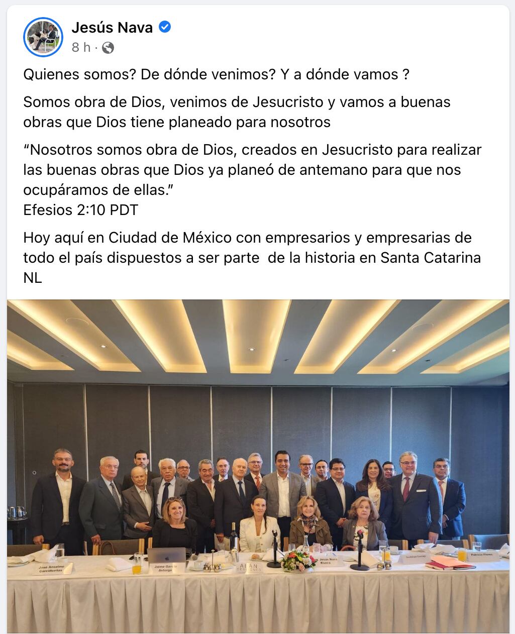 El alcalde de Santa Catarina, Jesús Nava Rivera, asistió a reunión de Club de Industriales.