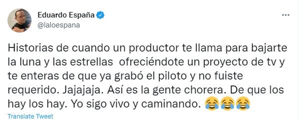 Lalo España molesto con productor “chorero”