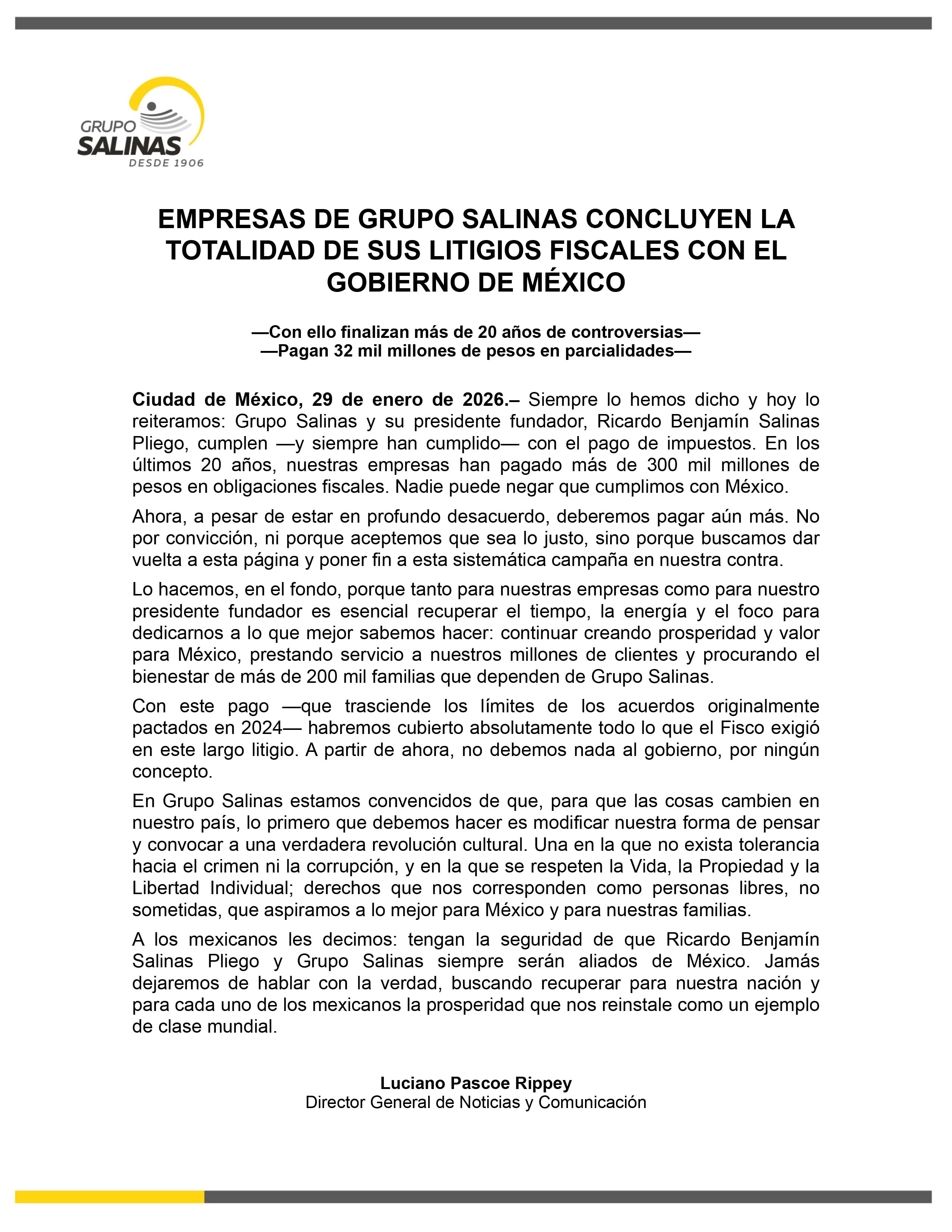 Grupo Salinas inicia pago de deuda