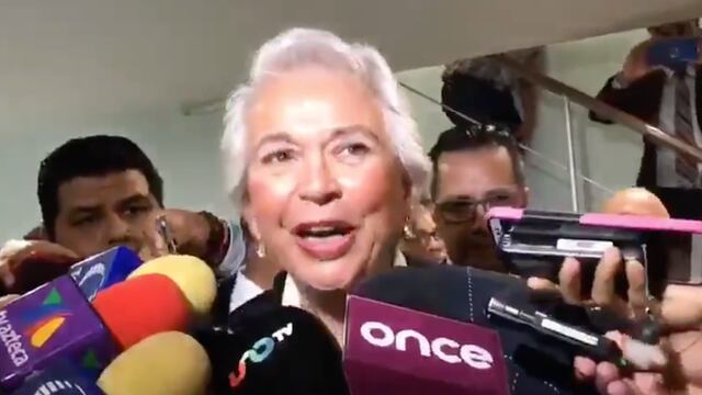 Olga Sánchez Cordero en declaraciones a reporteros.