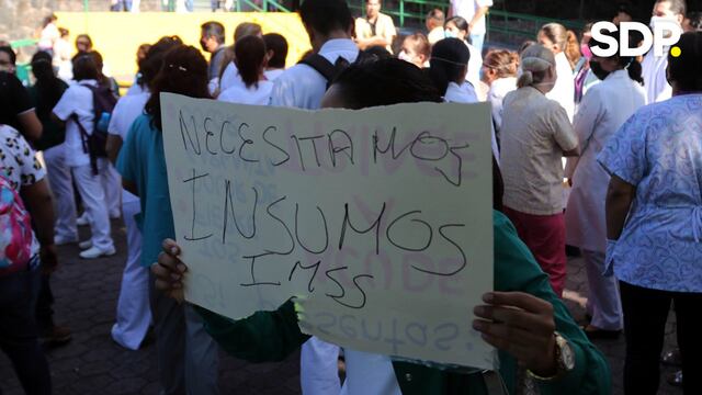Protesta de médicos del IMSS.